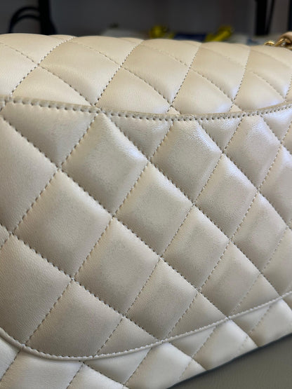 Chanel Double Flap Jumbo Nude