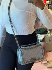 Chanel Boy Metallic Prateada