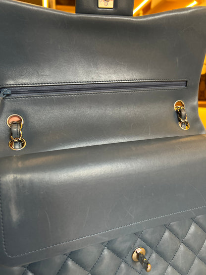 Chanel Double Flap Jumbo Azul