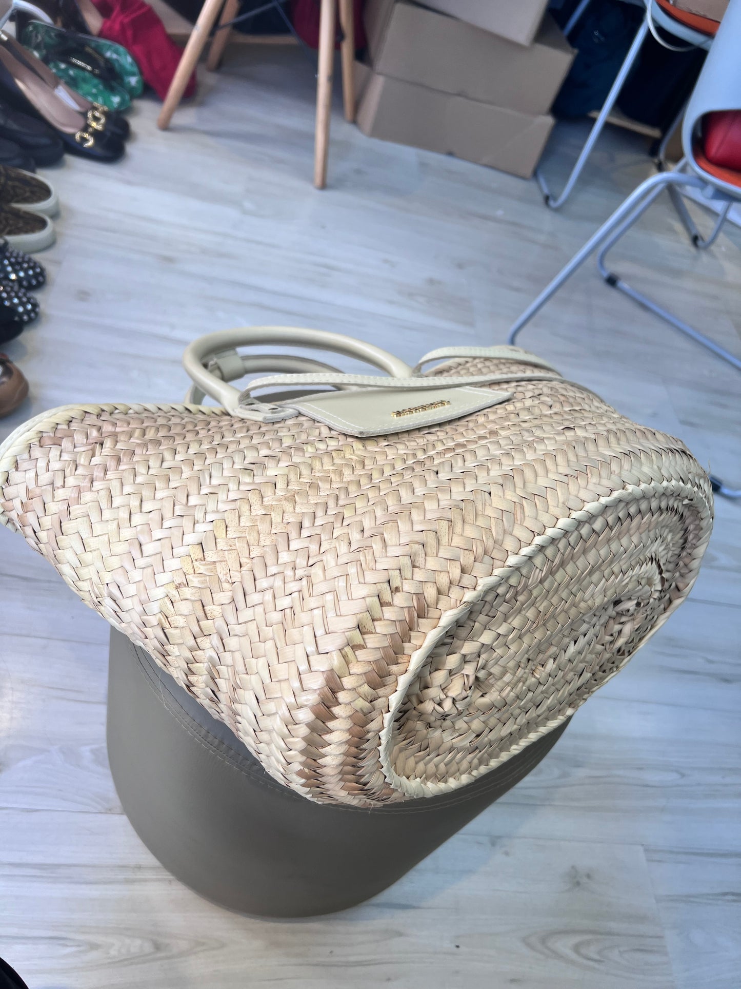 Jacquemus Le Panier Soli Ráfia
