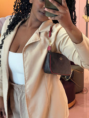 Coach Pochette Monograma com Vermelho