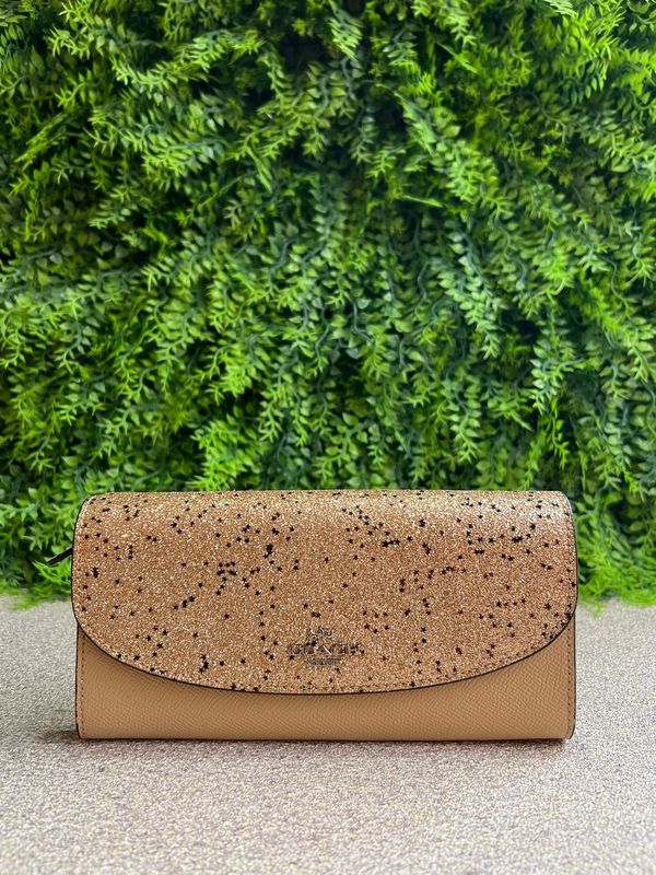 Carteira Coach Nude Glitter