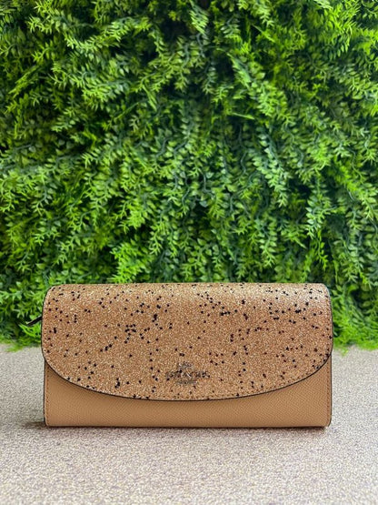 Carteira Coach Nude Glitter