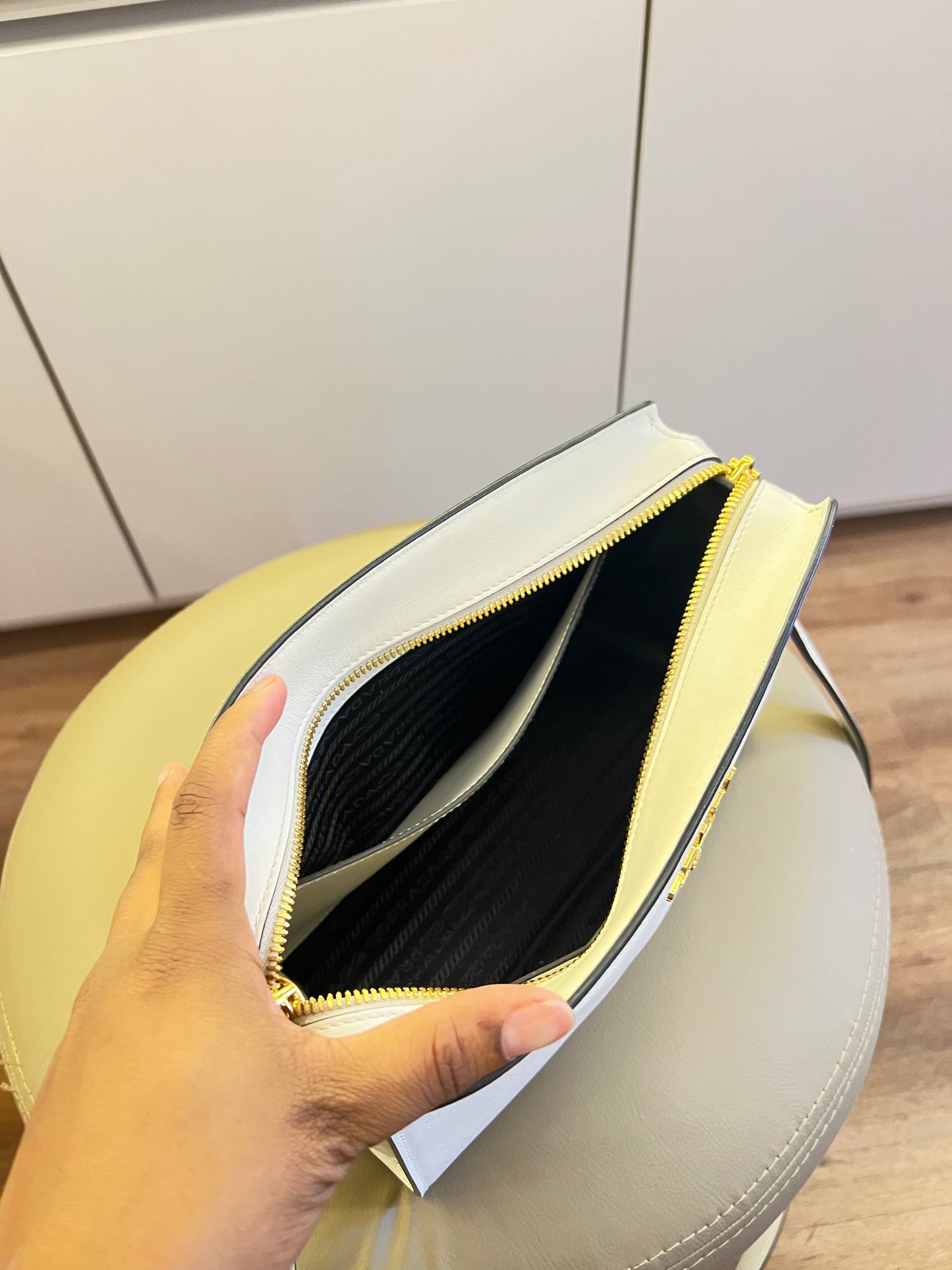 Prada Esplanade City Saffiano Off White