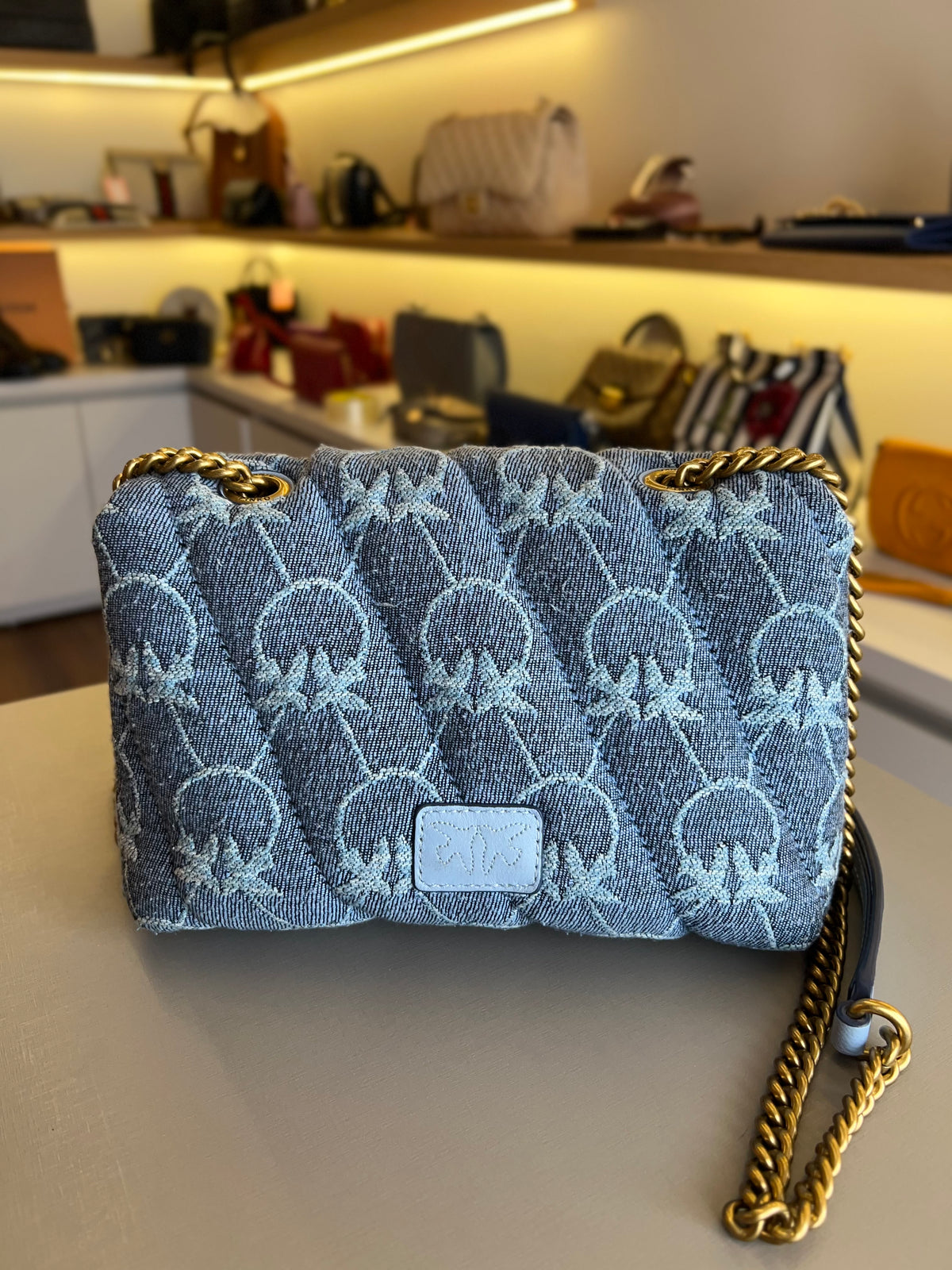 Pinko Denin Love Mini Puff