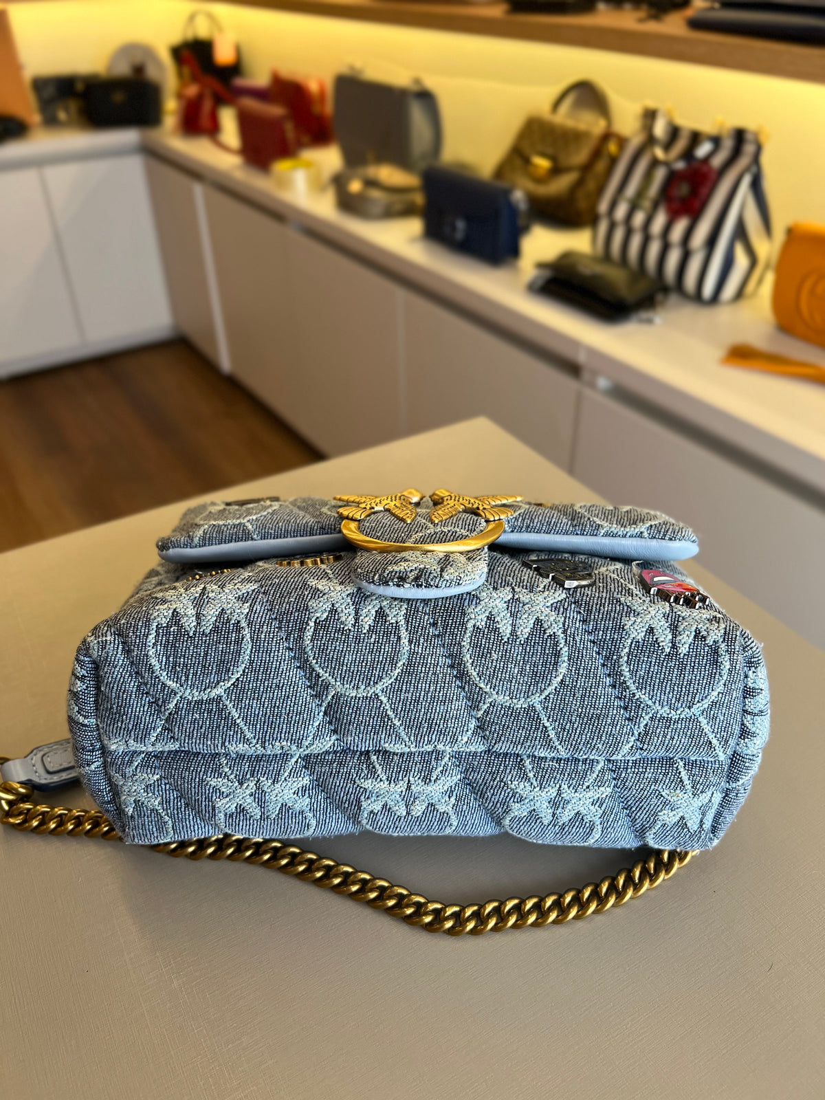 Pinko Denin Love Mini Puff