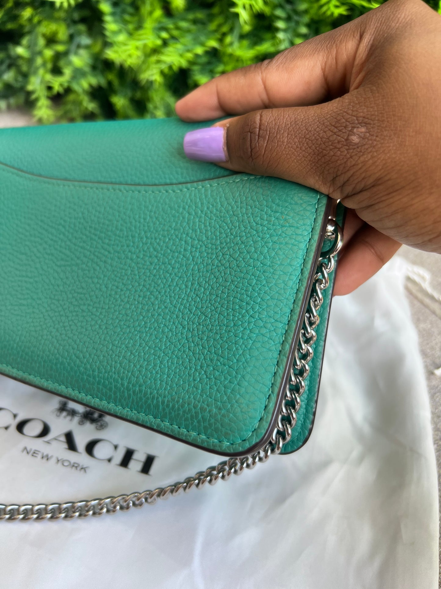 Coach Tabby Pebbled Verde