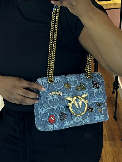 Pinko Denin Love Mini Puff