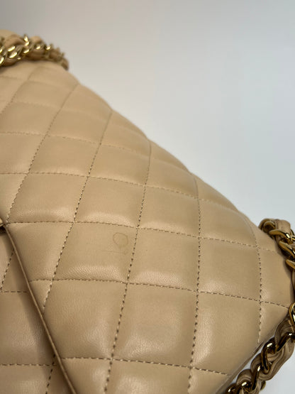 Chanel Double Flap Jumbo Nude