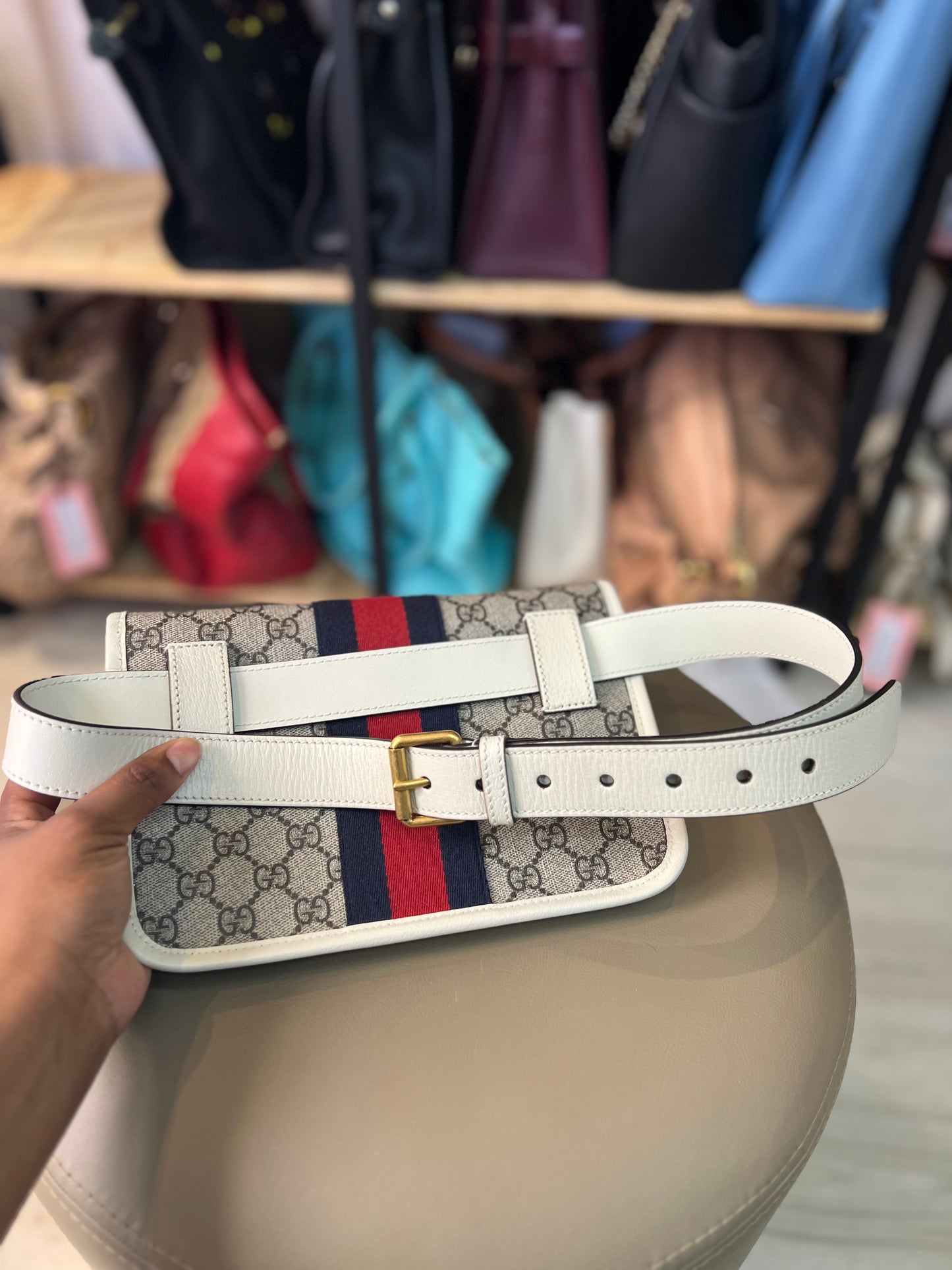 Pochette Gucci Belt Ophidia Off White