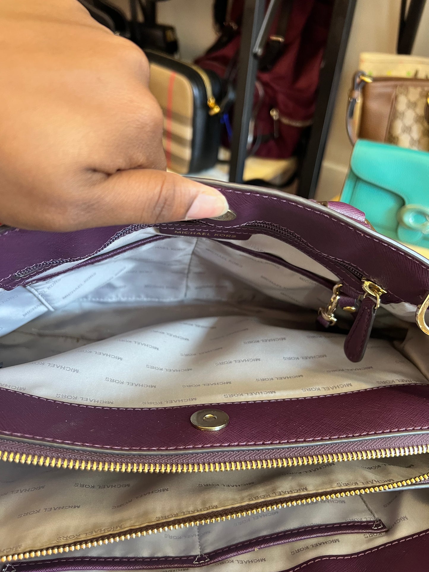 Michael Kors Tote Roxa