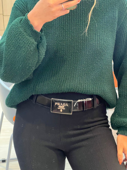 Cinto Prada Logo Preto