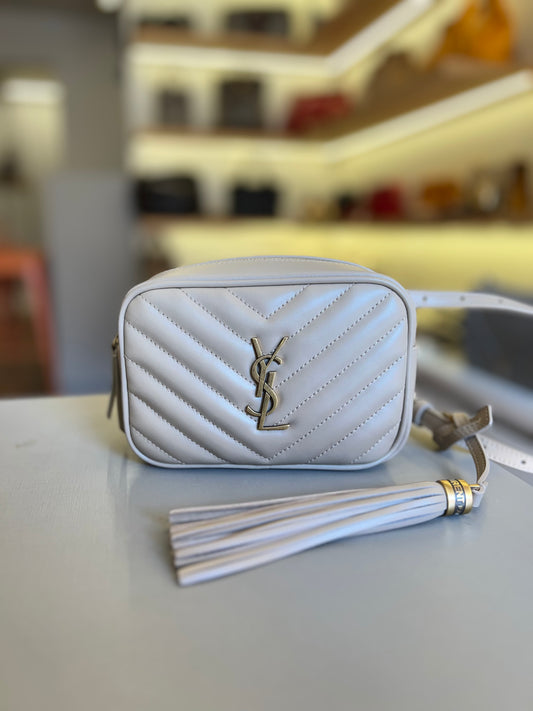 Saint Laurent Pochette Lou Leather Nude
