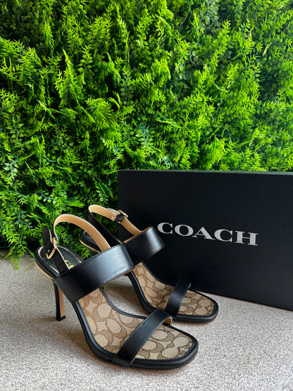 Sandalia Coach Monogram Preta