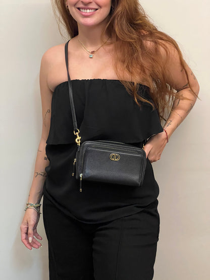 Christian Dior Cannage em Couro Preto