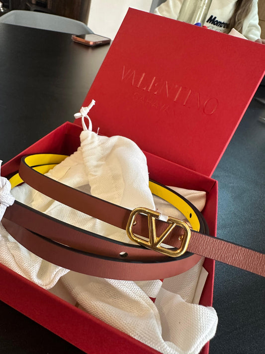 Cinto Valentino V Logo Dupla Face