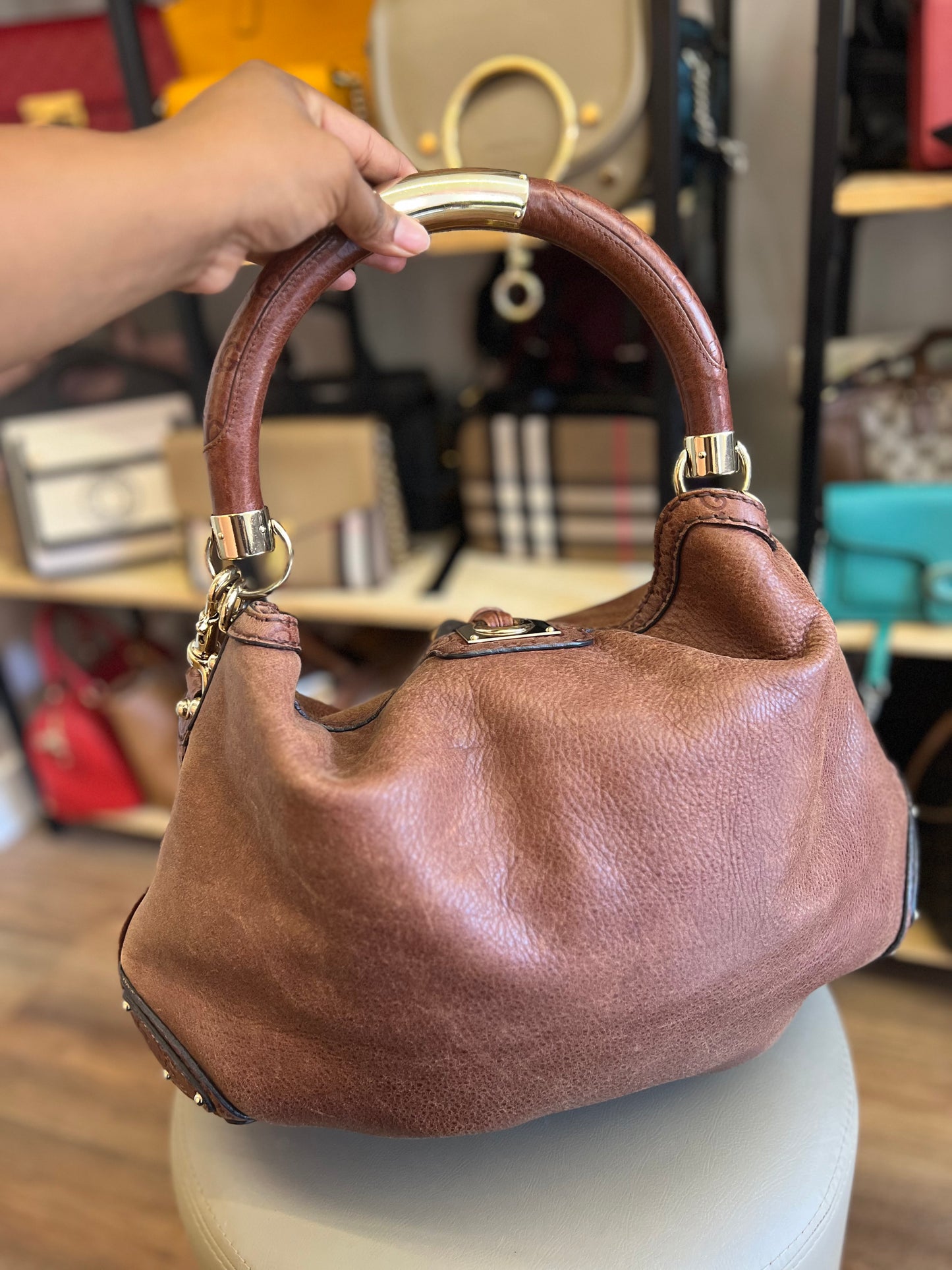 Gucci Indy Hobo Bag Marrom