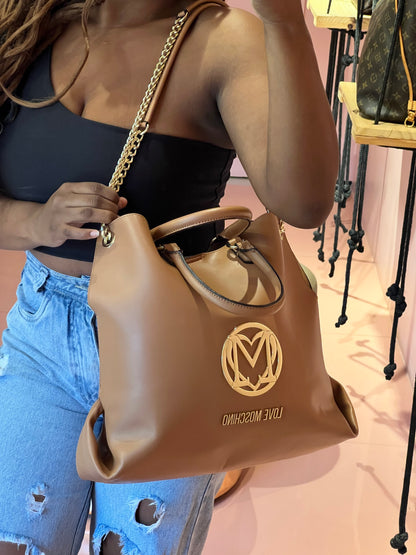 Bolsa Love Moschino Caramelo