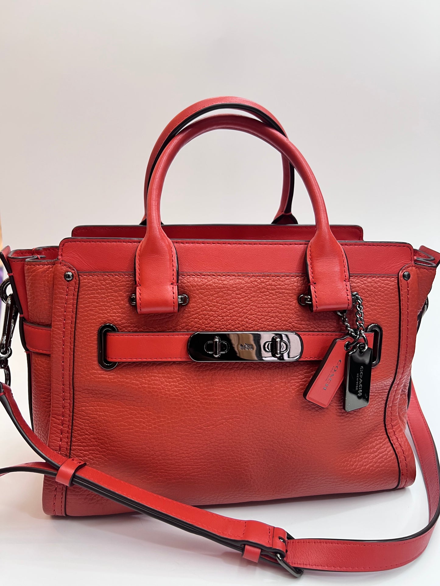 Coach Swagger Pebbled Laranja