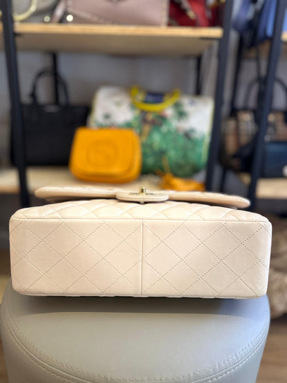 Chanel Double Flap Jumbo Nude