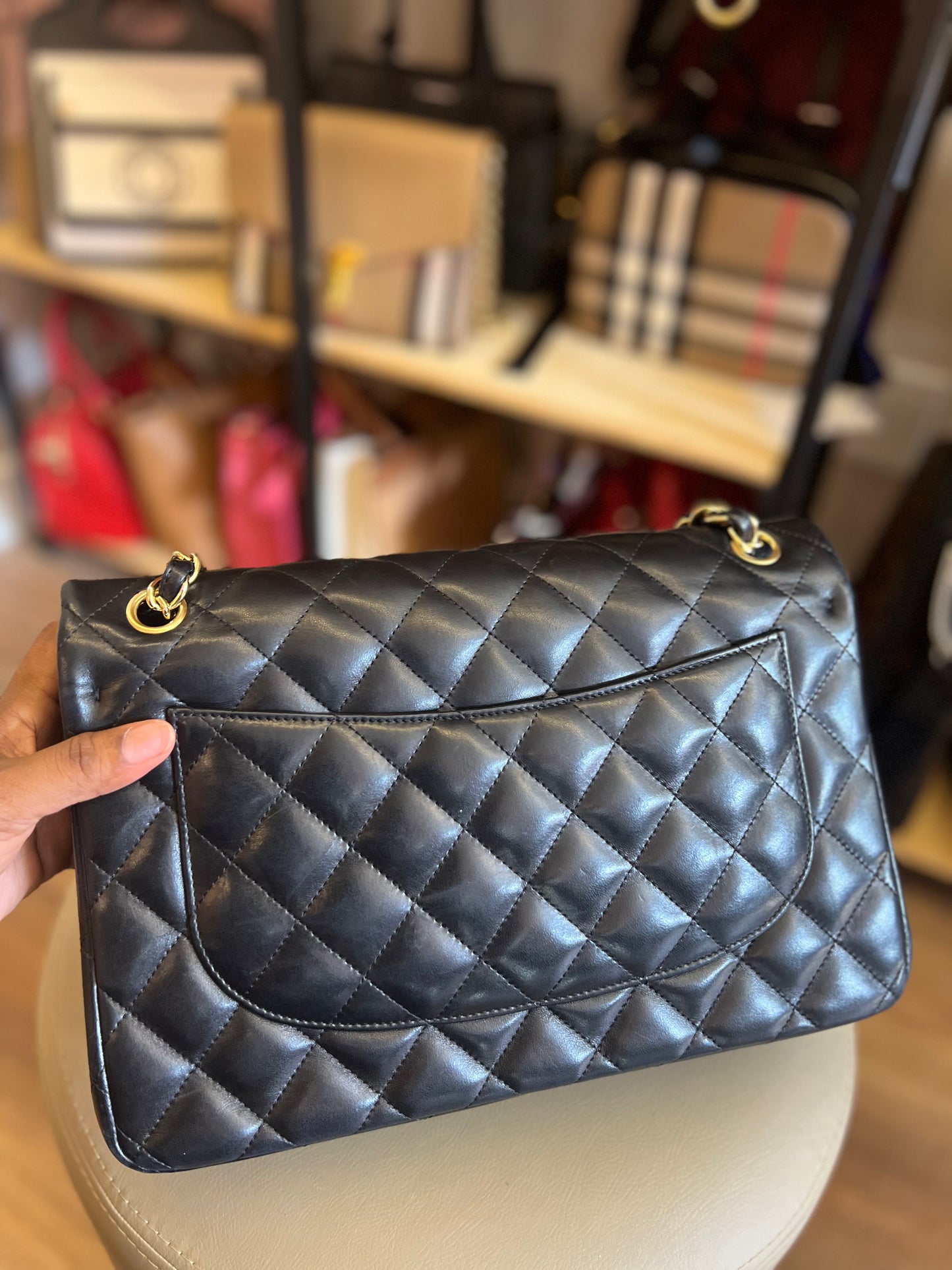 Chanel Double Flap Jumbo Preta