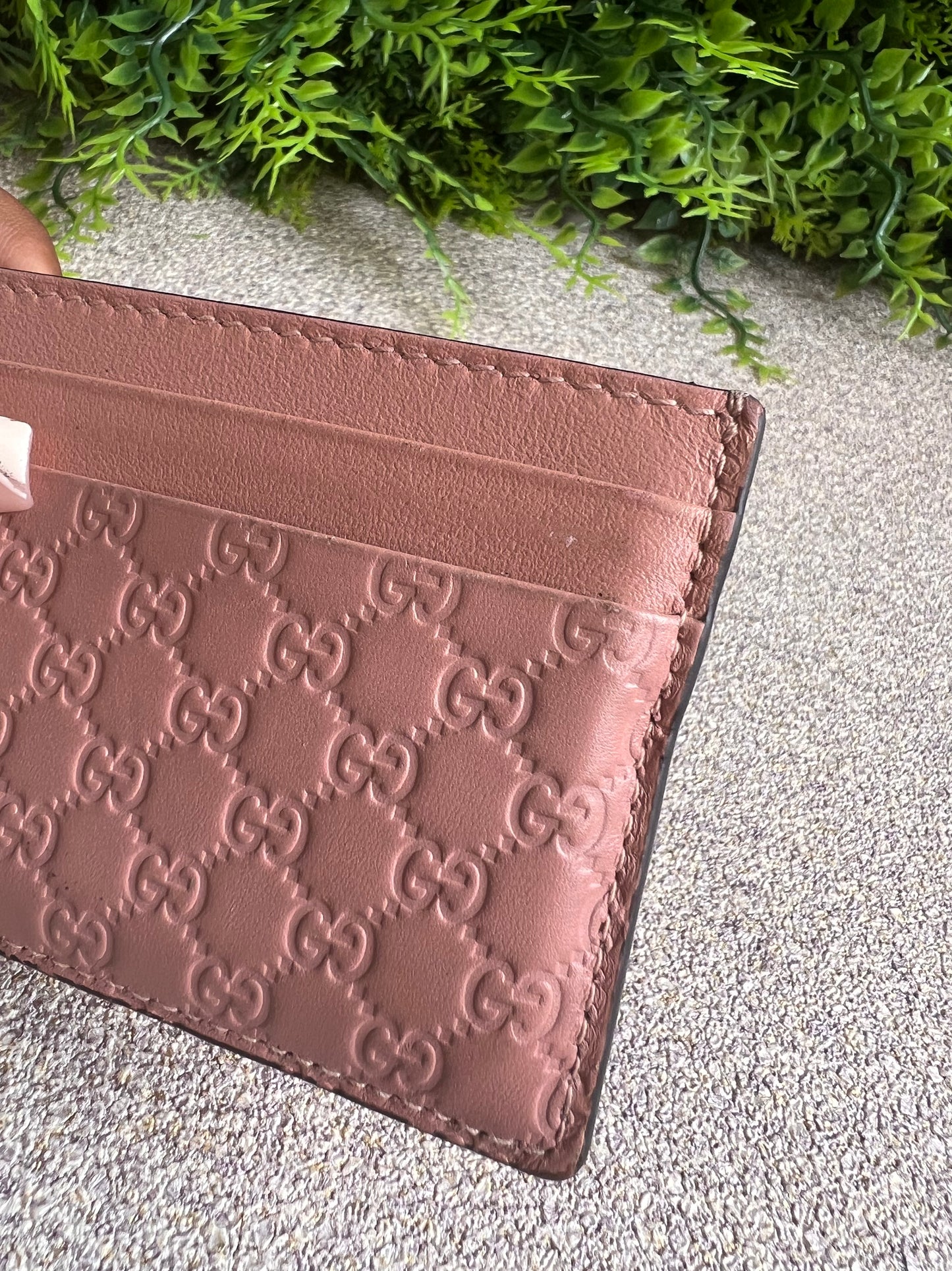 Porta Cartão Gucci Guccissima Rosa