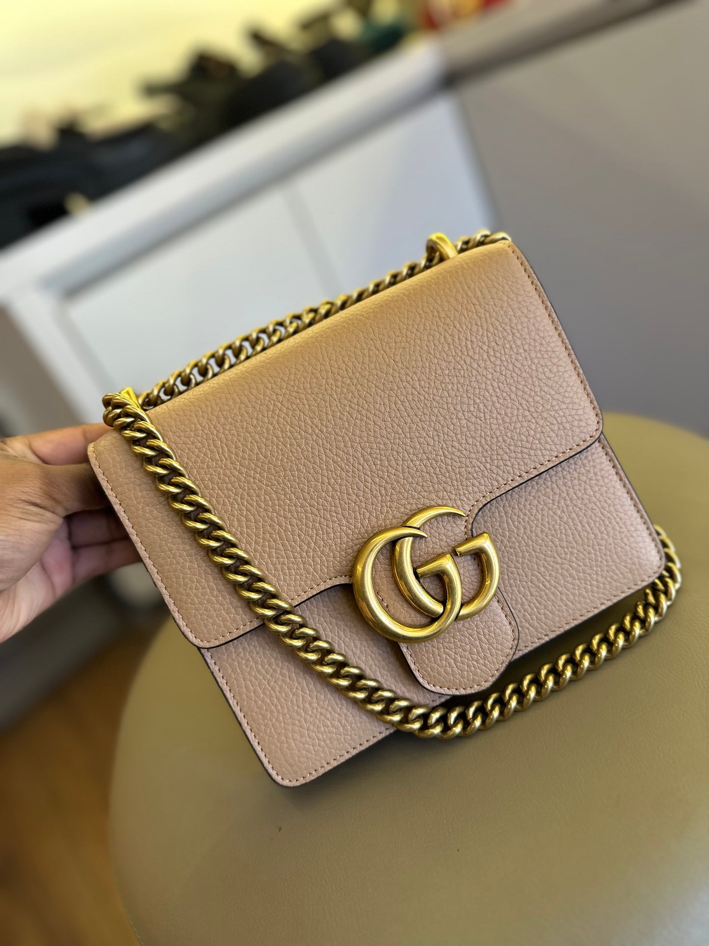 Gucci Marmont Chain Nude
