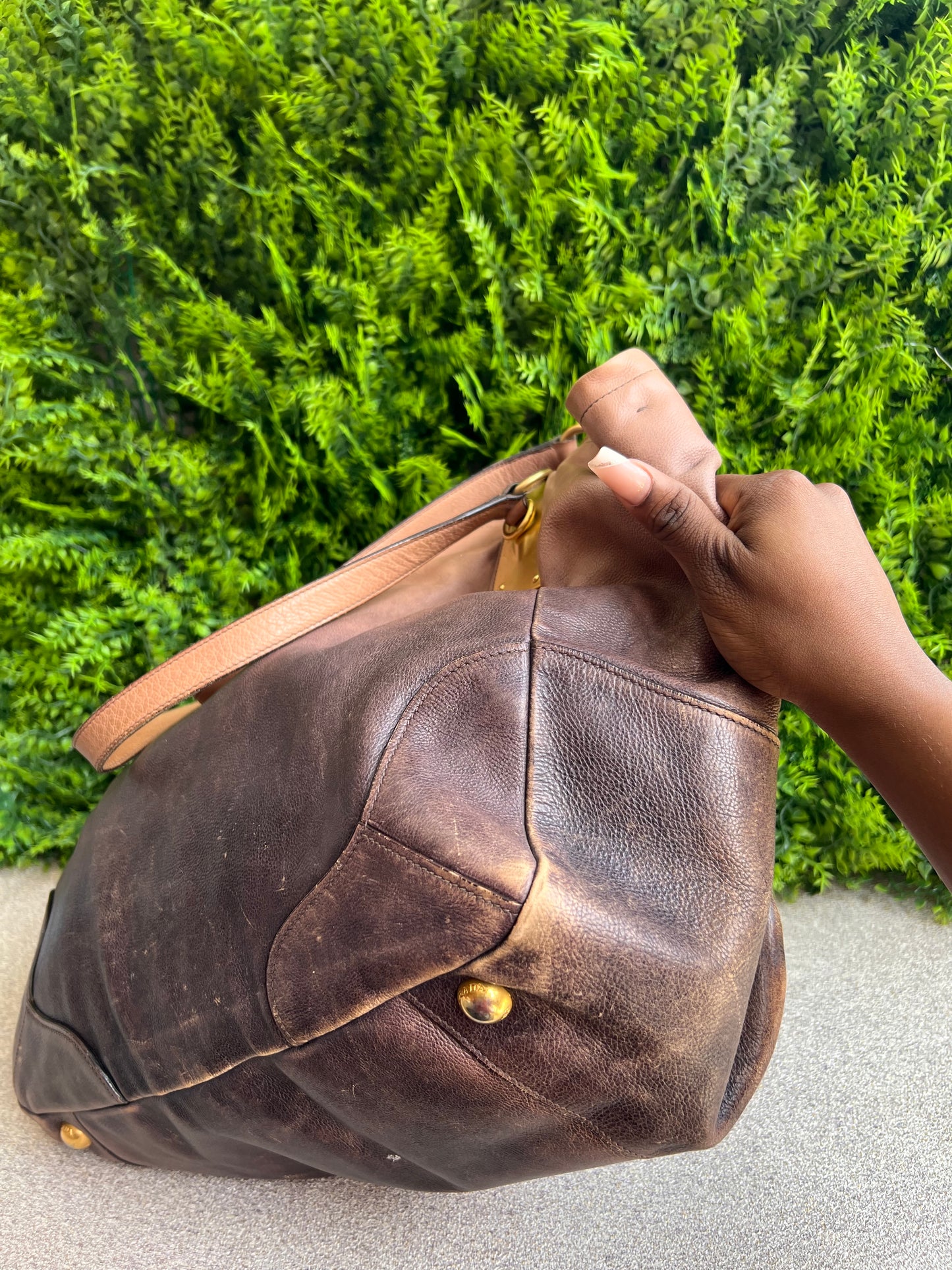 Prada Tote Soft Calf Marrom