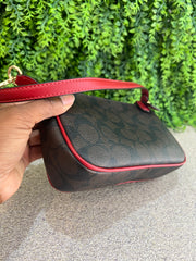 Coach Pochette Monograma com Vermelho