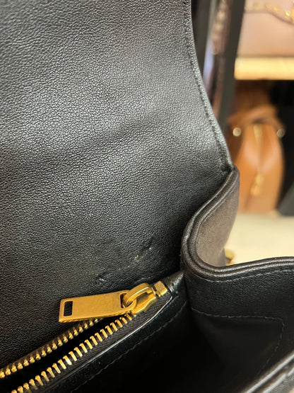 Saint Laurent College em Couro Matelassê Preto