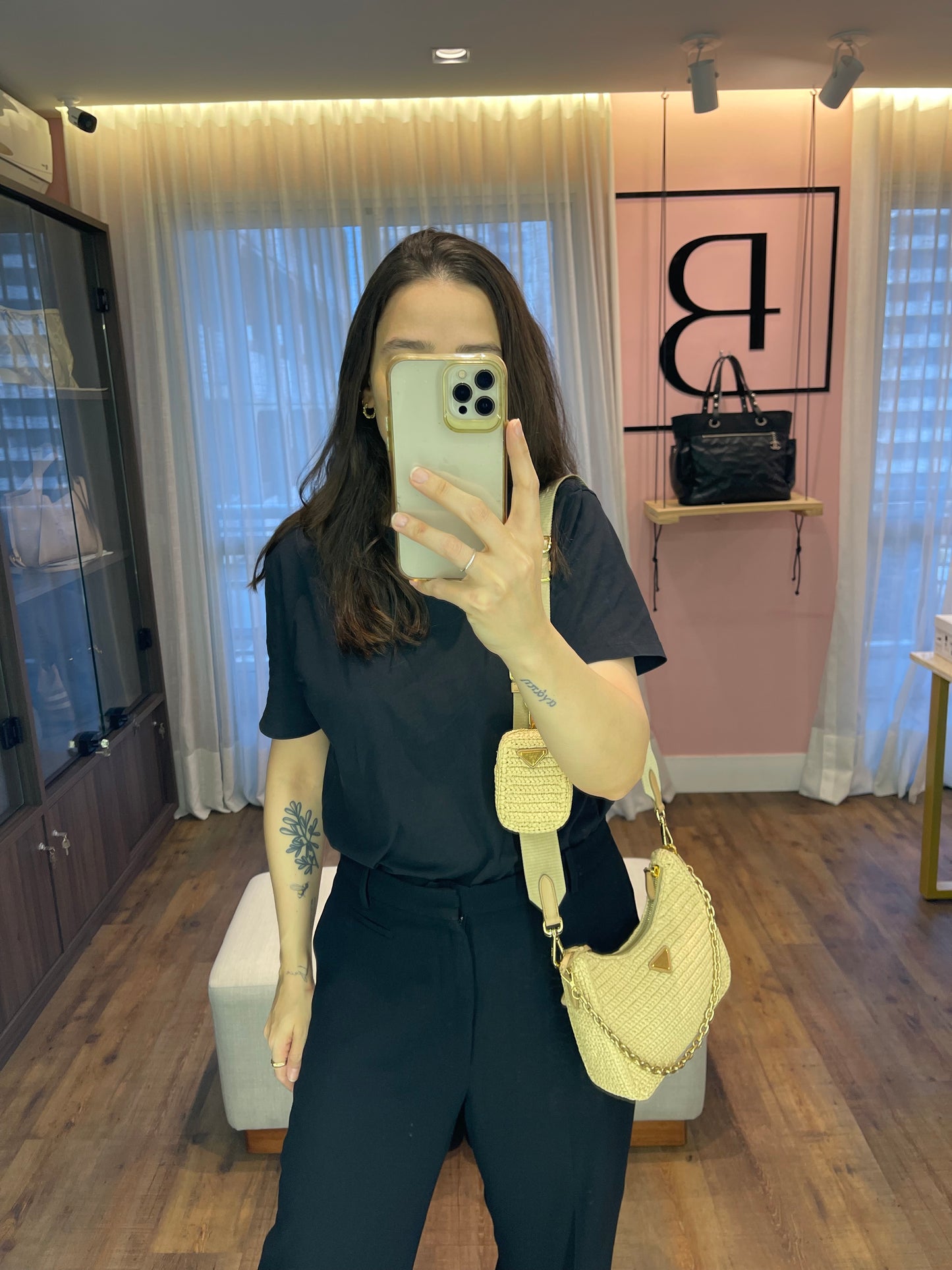 Prada Re-edition 2005 em Raffia