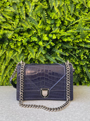 Christian Dior Diorama Croco Azul Marinho