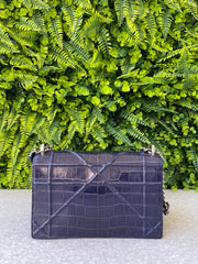 Christian Dior Diorama Croco Azul Marinho