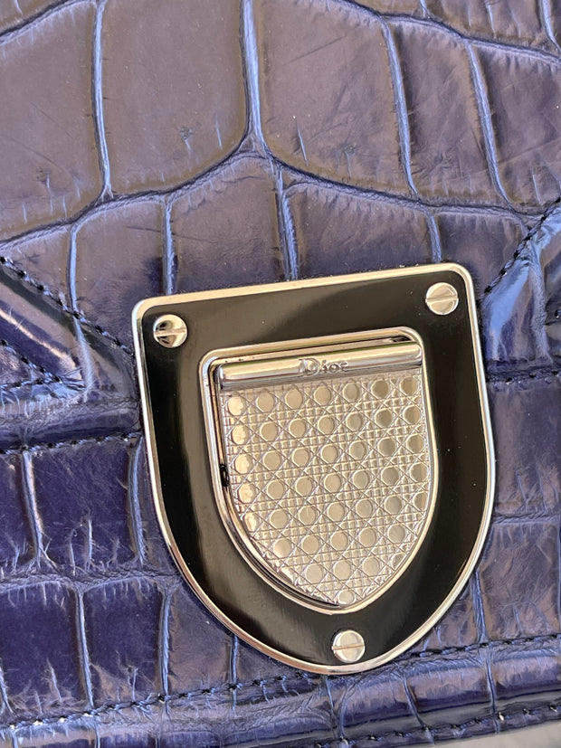 Christian Dior Diorama Croco Azul Marinho