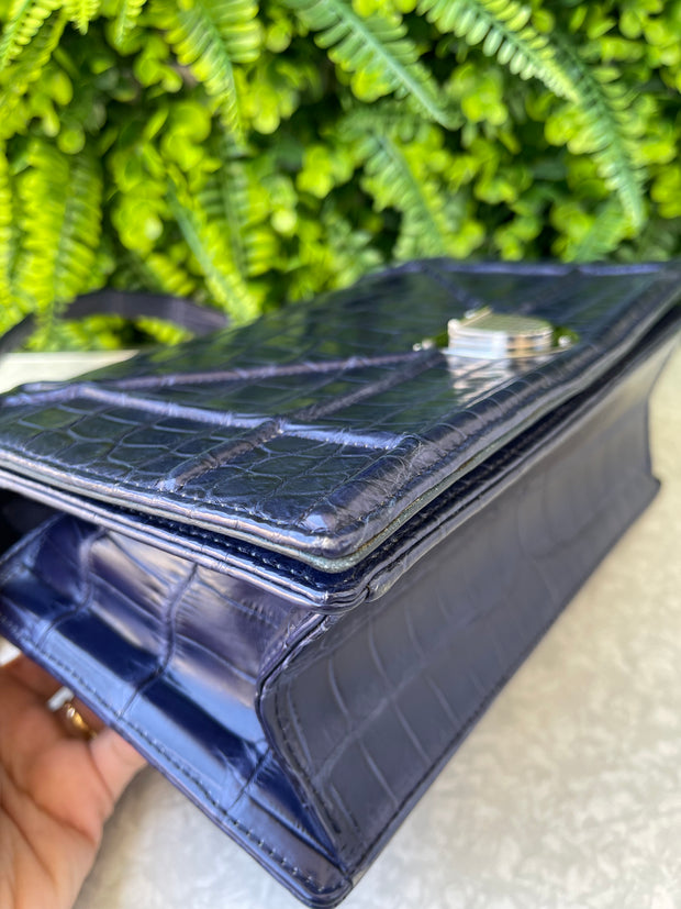 Christian Dior Diorama Croco Azul Marinho