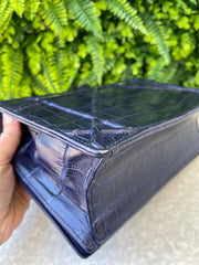 Christian Dior Diorama Croco Azul Marinho