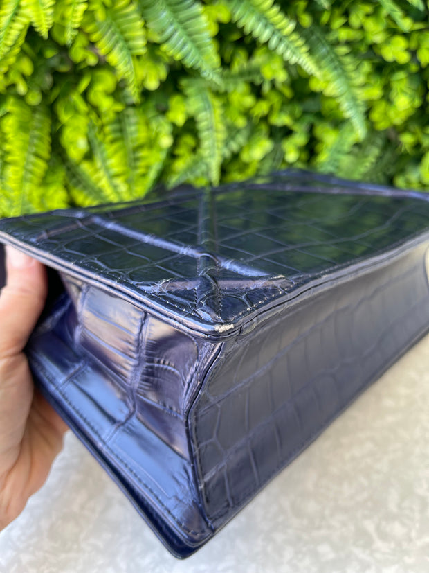 Christian Dior Diorama Croco Azul Marinho