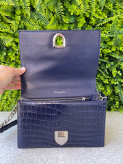 Christian Dior Diorama Croco Azul Marinho