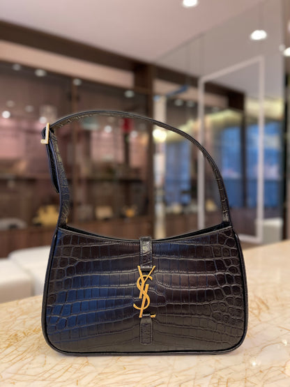 Saint Laurent 5 à 7 em Couro Croco Preto