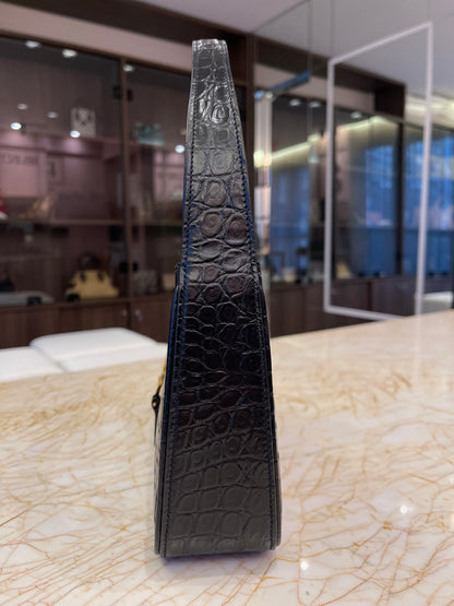 Saint Laurent 5 à 7 em Couro Croco Preto