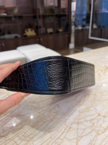 Saint Laurent 5 à 7 em Couro Croco Preto