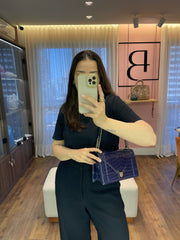 Christian Dior Diorama Croco Azul Marinho