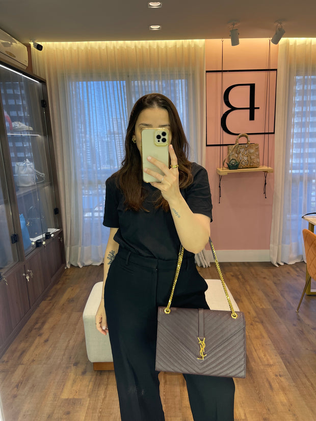 Saint Laurent Envelope Leather Bag