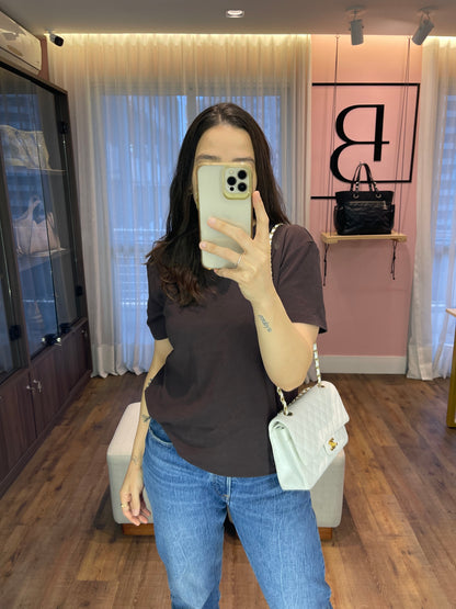 Chanel Classic Double Flap em Couro Caviar Branco