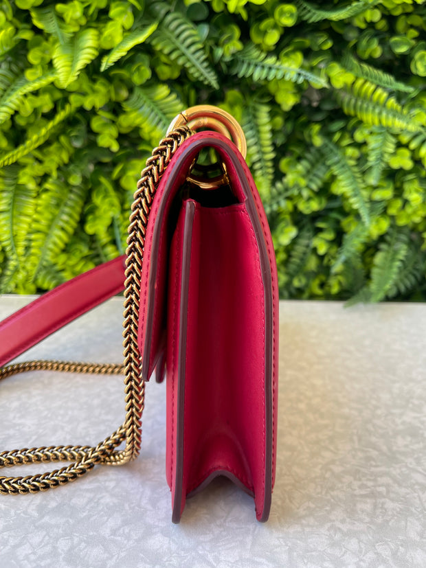 Dolce & Gabbana DG Amore Calfskin Chain Vermelha