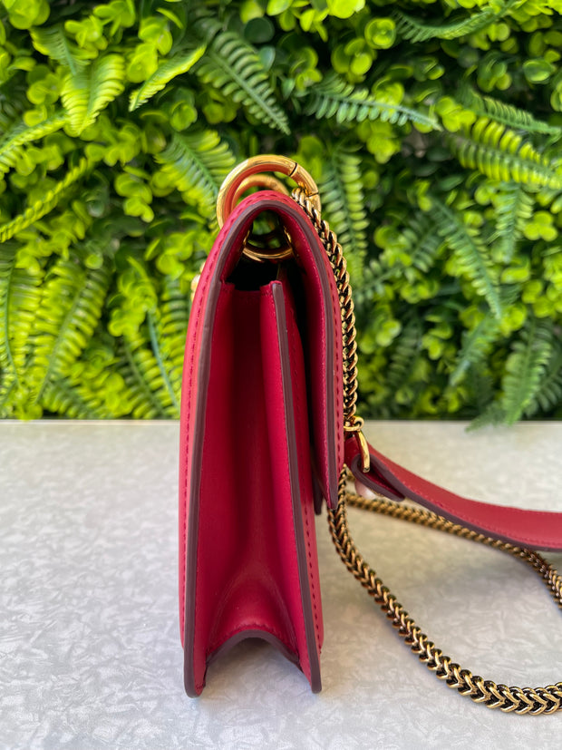 Dolce & Gabbana DG Amore Calfskin Chain Vermelha