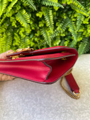 Dolce & Gabbana DG Amore Calfskin Chain Vermelha