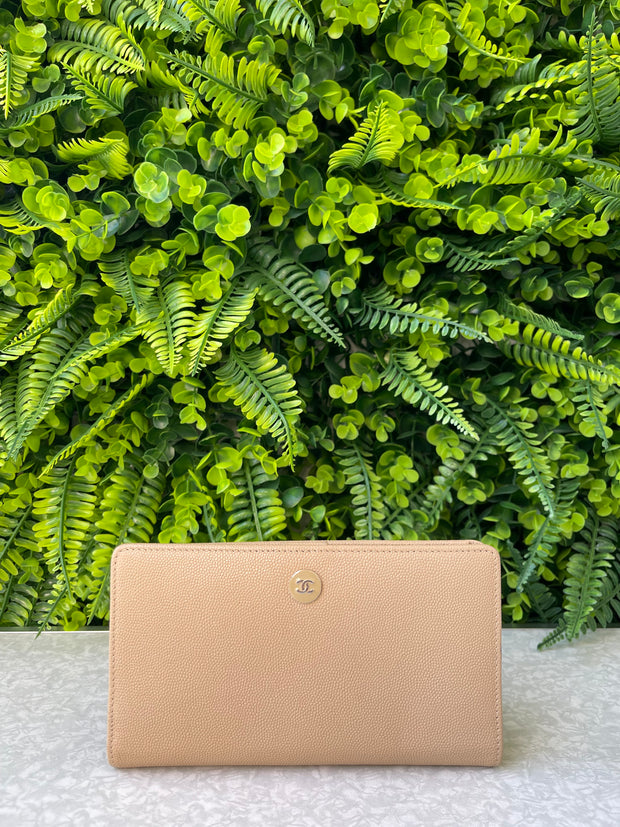 Carteira Chanel Logo Nude