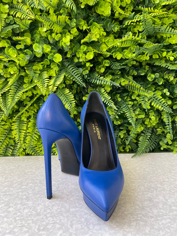 Sapato Scarpin Saint Laurent Azul