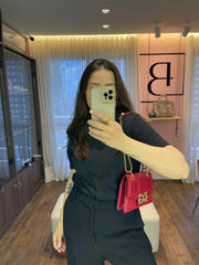 Dolce & Gabbana DG Amore Calfskin Chain Vermelha